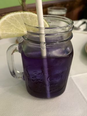 Blue Lotus Tea at Mali Vegan Thai in South West London