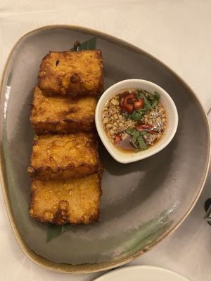 Corn fritters #Veganuary at Mali Vegan Thai in South West London