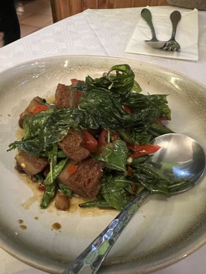 Ka Prow Moo Krob Tip  at Mali Vegan Thai in South West London