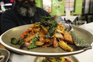 Pad kee mao  at Mali Vegan Thai in South West London