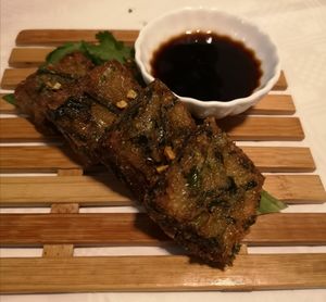 Chive Cake at Mali Vegan Thai in South West London