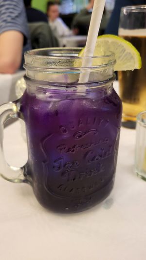 Butterfly tea after adding lime at Mali Vegan Thai in South West London