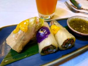 Rice paper rolls at Mali Vegan Thai in South West London