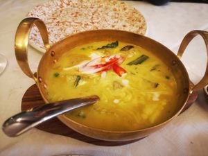 Green thai curry at Mali Vegan Thai in South West London