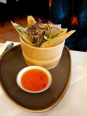 Spring rolls at Mali Vegan Thai in South West London