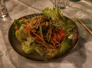 Papaya salad at Mali Vegan Thai in South West London