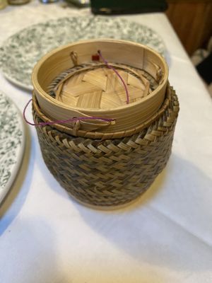 Kao Neaw (sticky rice)  at Mali Vegan Thai in South West London