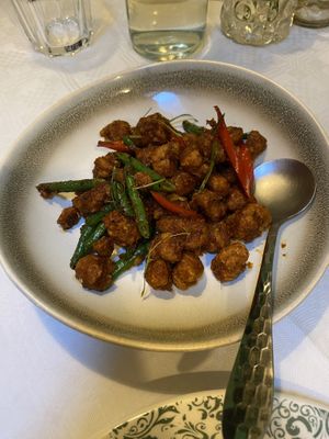 Kark Moo Tip Prik King  at Mali Vegan Thai in South West London