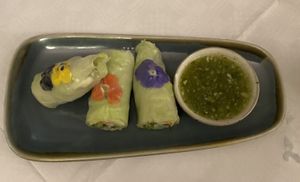 The butterfly pea rolls 🦋 🌸   at Mali Vegan Thai in South West London