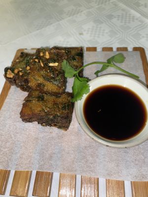 Chinese chive cakes #Veganuary at Mali Vegan Thai in South West London