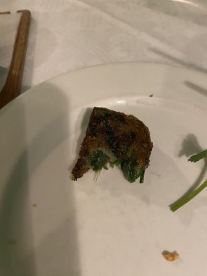 Insides of chive cake #Veganuary at Mali Vegan Thai in South West London