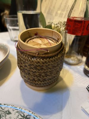 Kao Neaw (sticky rice)  at Mali Vegan Thai in South West London