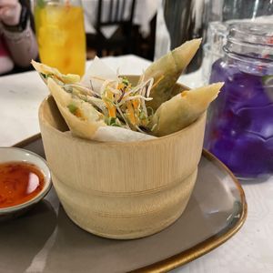 Spring rolls   at Mali Vegan Thai in South West London