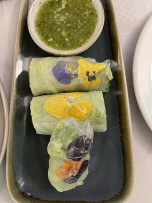 Summer rolls  at Mali Vegan Thai in South West London
