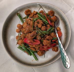 Kark Moo Tip Prink Khing at Mali Vegan Thai in South West London