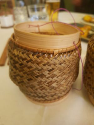 Sticky rice at Mali Vegan Thai in South West London