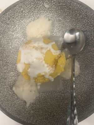 Mango ice Cream   at Mali Vegan Thai in South West London