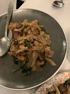 Crispy duck noodles  at Mali Vegan Thai in South West London