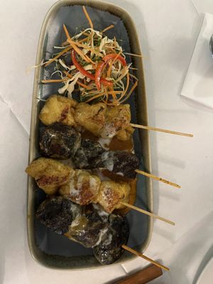 Shiitake tofu satay  at Mali Vegan Thai in South West London