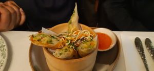 Spring rolls at Mali Vegan Thai in South West London