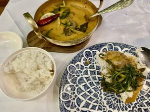 Red curry with morning glory. ❤️  at Mali Vegan Thai in South West London