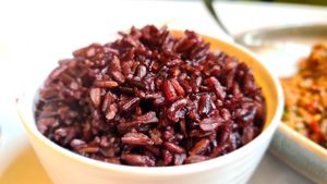 Purple rice at Mali Vegan Thai in South West London