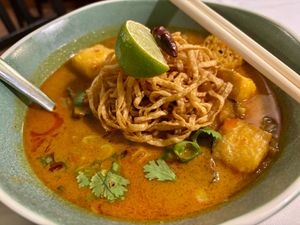 Northern curry with vegan beef & tofu at Mali Vegan Thai in South West London