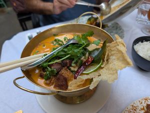 Tom yum soup. Nice lime flavor! at Mali Vegan Thai in South West London