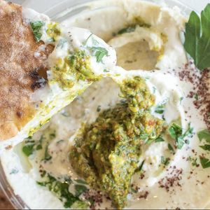 Pita & hummus dip! #Veganuary at Nana Good Eats in Queens