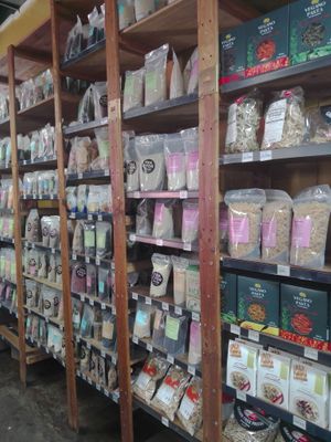 Pre-packed bulk and pantry goods at Fresh Earth Food Store in Johannesburg