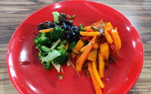 Stir fried broccoli and archar (pickled vegetables) at Vegetarian 素食 - Geylang Bahru in Central Singapore