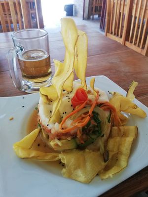 Causa vegana at El Rincon Colombiano in El Valle De Anton