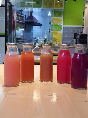Fresh fruit Cold press juice at Always Happy Food co. in Kathmandu
