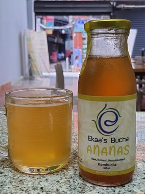 Healthy prebiotic drink kombucha at Always Happy Food co. in Kathmandu