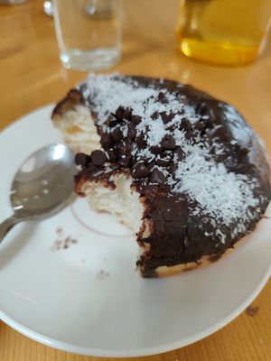 Chocolate doughnut at Always Happy Food co. in Kathmandu