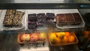 Cake selection - brownie, blueberry, mocha (all made by Sa.RaBakesVegan) at Always Happy Food co. in Kathmandu