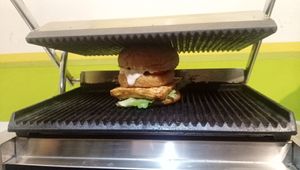 Tofu burger at Always Happy Food co. in Kathmandu