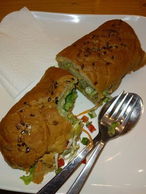 Creamy potato sandwich at Always Happy Food co. in Kathmandu