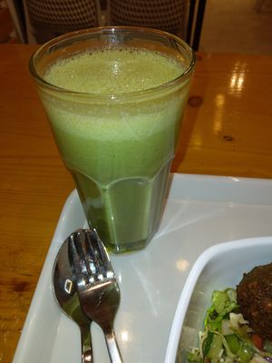 Green smoothie at Always Happy Food co. in Kathmandu
