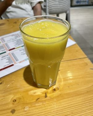 Fresh mango juice   at Always Happy Food co. in Kathmandu