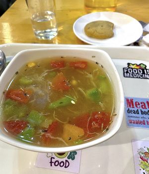 Veg soup (kind of bland)   at Always Happy Food co. in Kathmandu