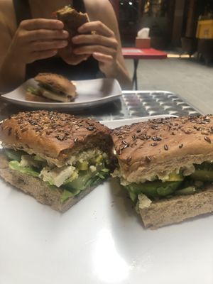 Tofu and cucumber sandwich   at Always Happy Food co. in Kathmandu