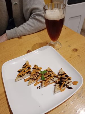 Grilled garlic tofu - must try! 😋 at Always Happy Food co. in Kathmandu