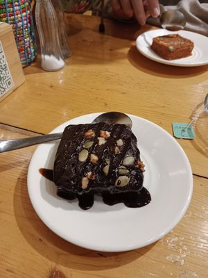 Chocolate brownie (without sizzle) at Always Happy Food co. in Kathmandu