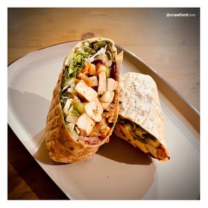 vegan tandoori tofu tikka wrap  at Always Happy Food co. in Kathmandu