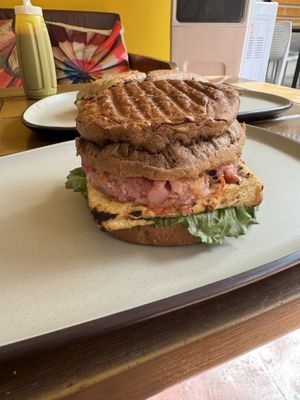 Tofu burgerr  at Always Happy Food co. in Kathmandu