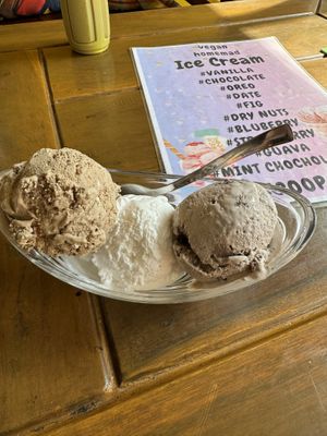 Many ice cream options  at Always Happy Food co. in Kathmandu