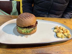 Seitan Burger  at Always Happy Food co. in Kathmandu