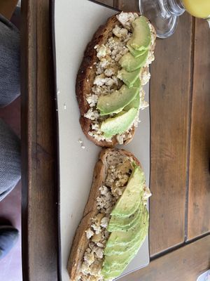 Bruscetta with tofu and I asked for avocado extra  at Always Happy Food co. in Kathmandu