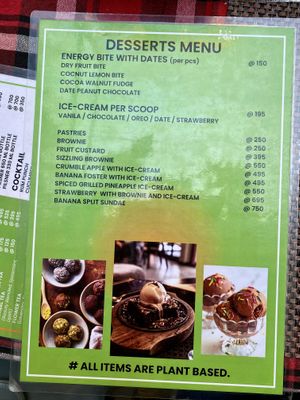 Vegan dessert menu  at Always Happy Food co. in Kathmandu